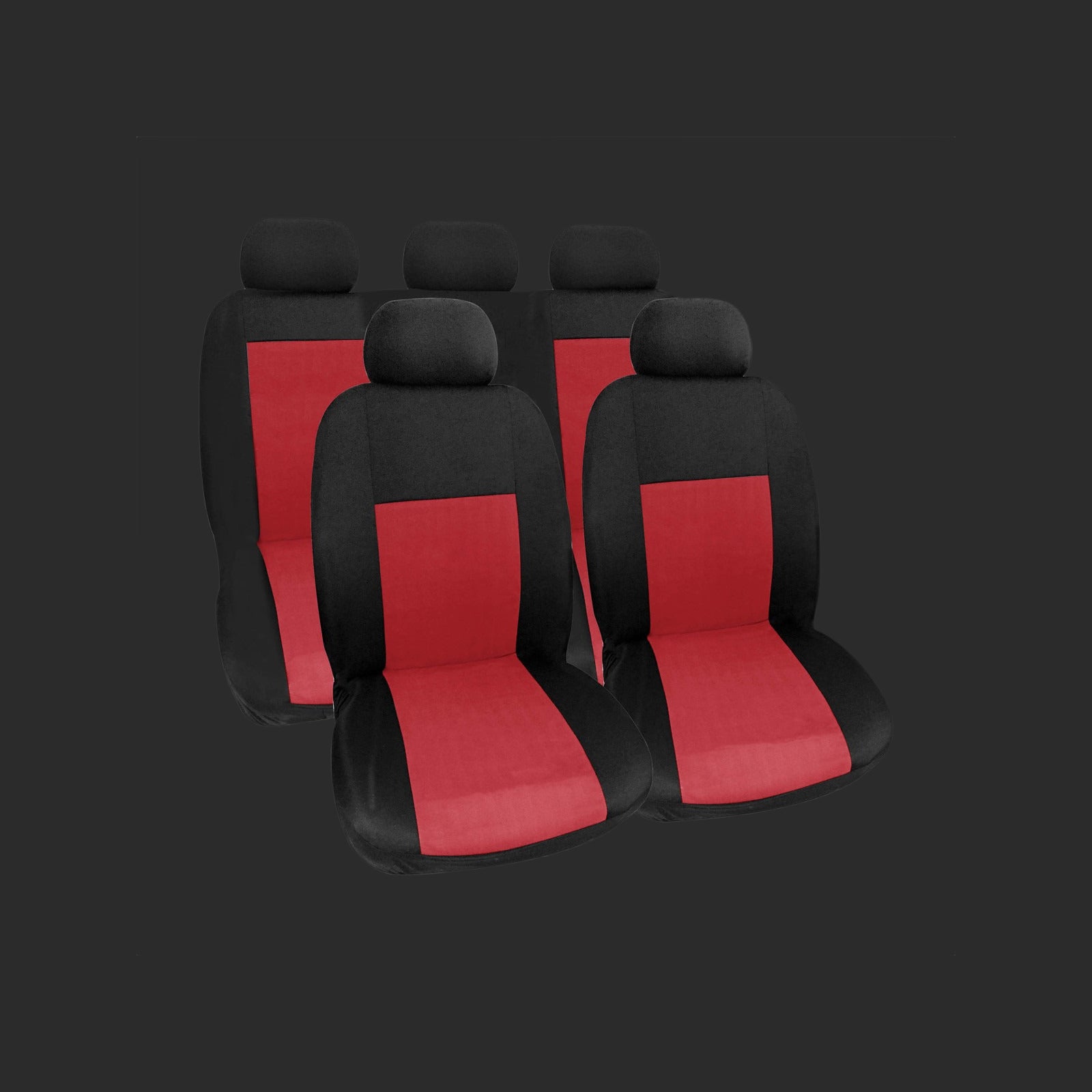 Krawehl Seat Cover - PUERTO RICO - 9PCS - Red/Black - Καλύμματα Καθισμάτων Αυτοκινήτου - Κόκκινο/Μαύρο