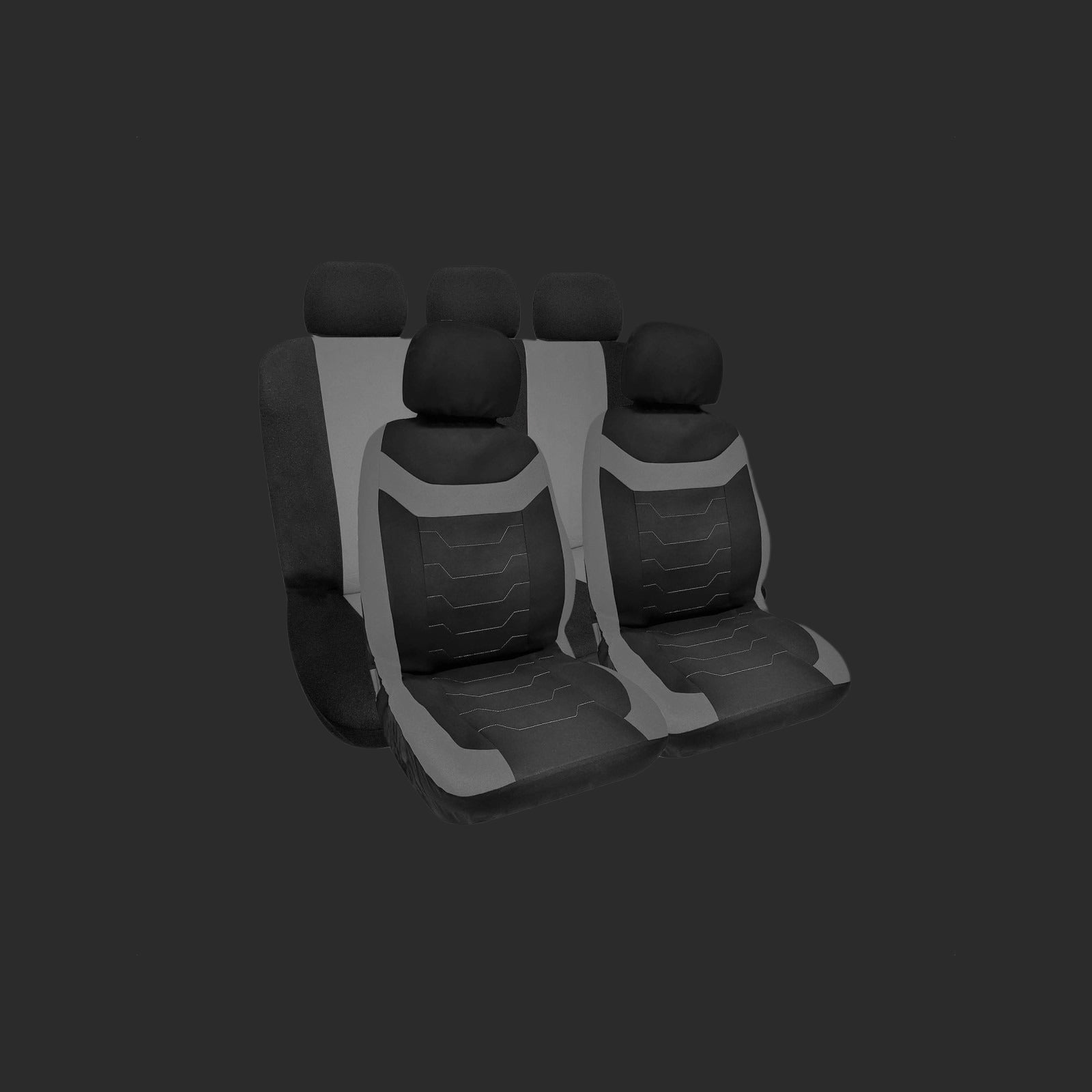 Krawehl Seat Cover - BAHAMAS - 9PCS - Grey/Black - Καλύμματα Καθισμάτων Αυτοκινήτου - Γκρι/Μαύρο