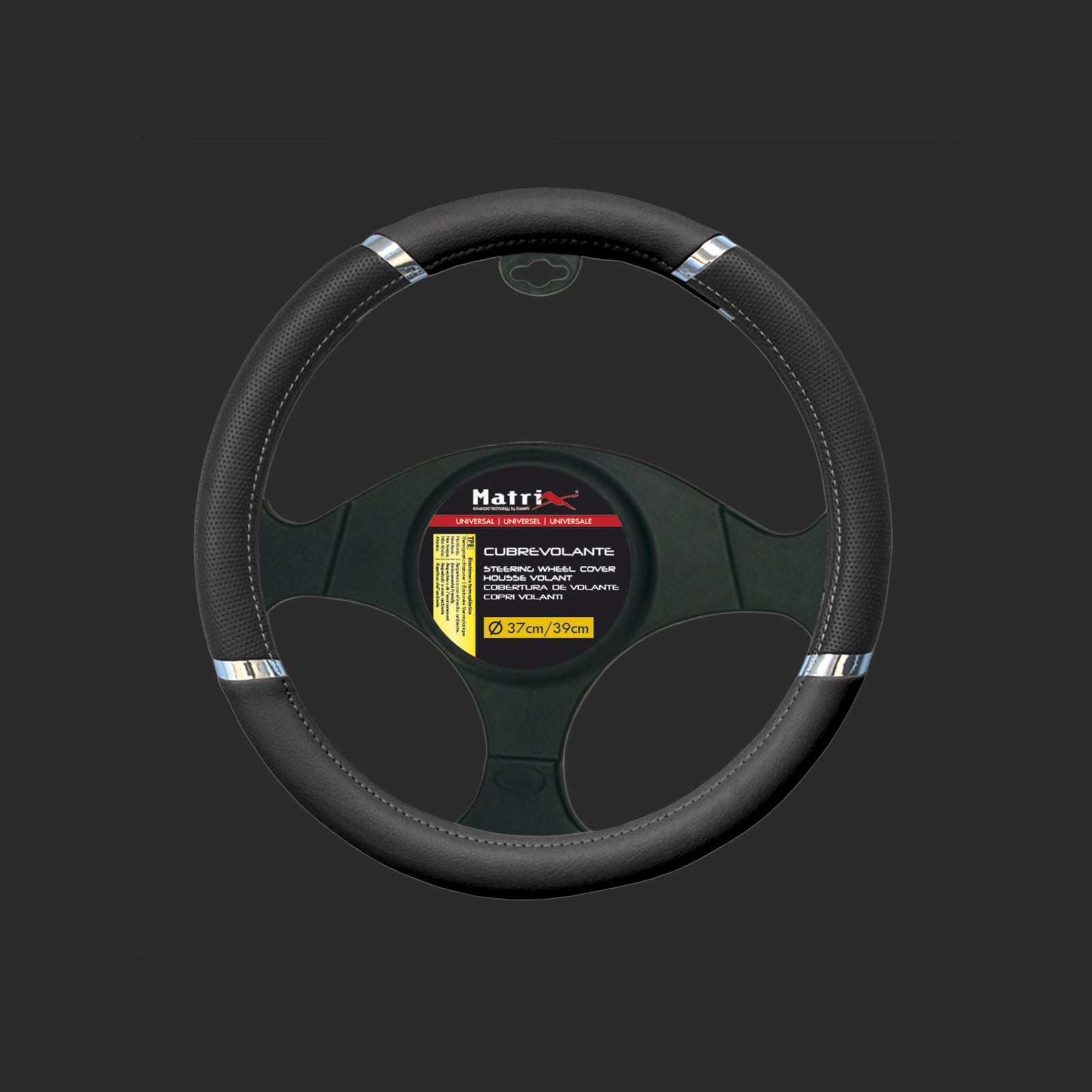 Krawehl Steering Wheel Cover - MERCURIO - Black - Κάλυμμα Τιμονιού - Μαύρο
