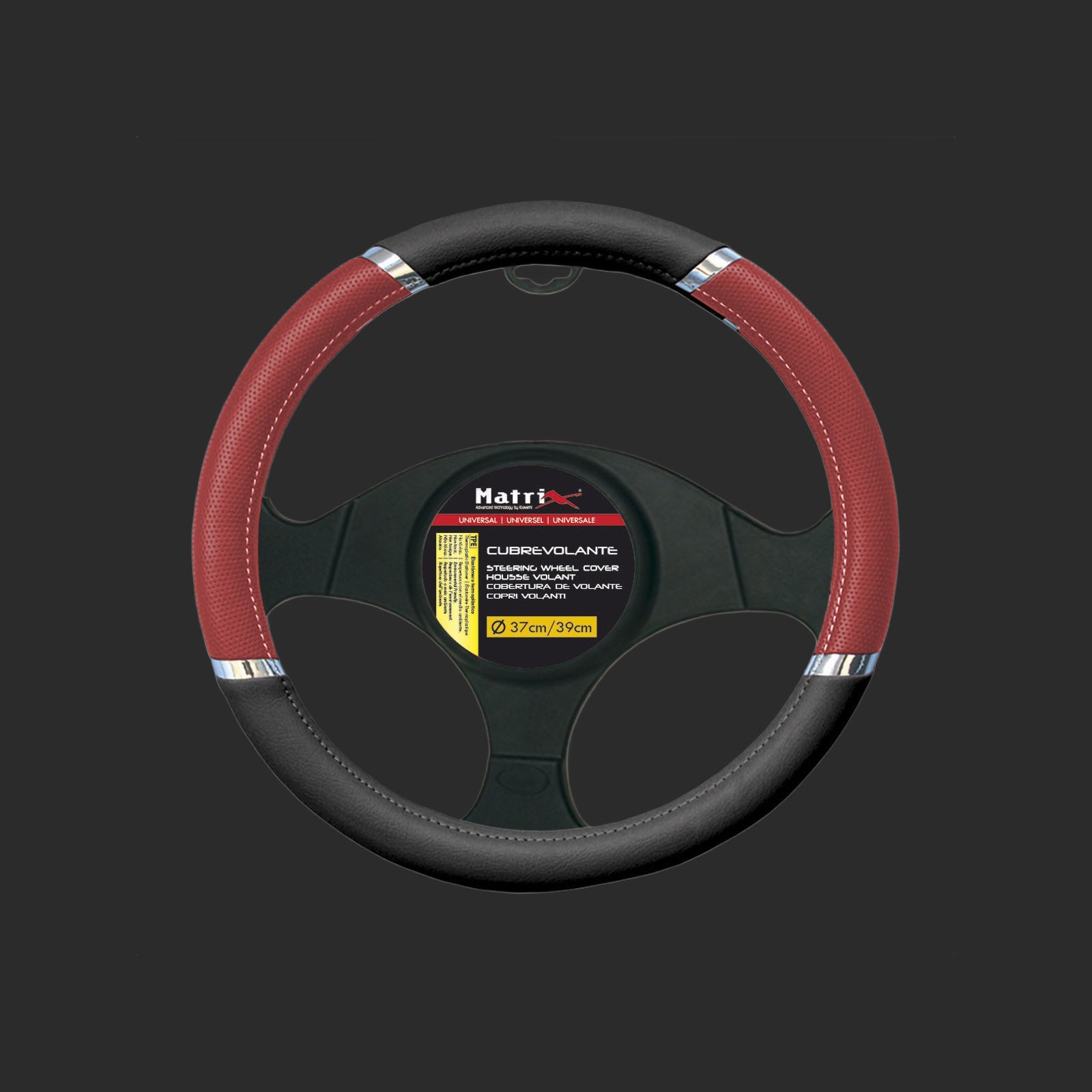 Krawehl Steering Wheel Cover - MERCURIO - Red/Black - Κάλυμμα Τιμονιού - Κόκκινο/Μαύρο