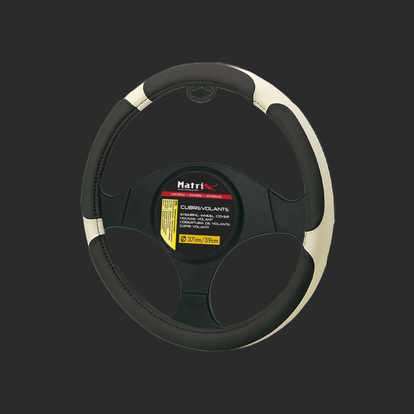 Krawehl Steering Wheel Cover - TRITON - Black/Beige - Κάλυμμα Τιμονιού - Μαύρο/Μπεζ