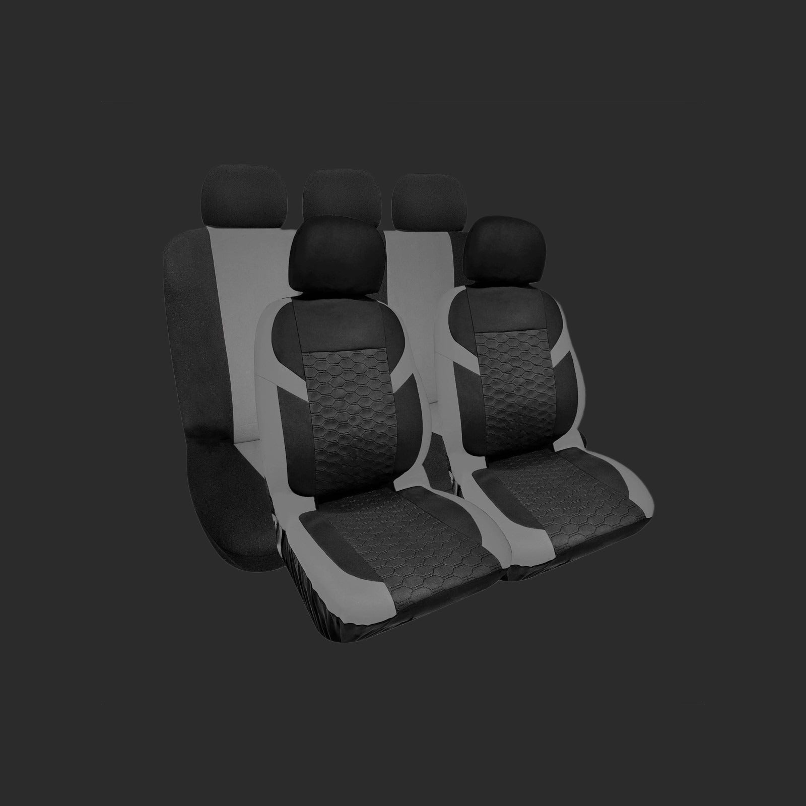 Krawehl Seat Cover - MARTINICA - 9PCS - Grey/Black - Καλύμματα Καθισμάτων Αυτοκινήτου - Γκρι/Μαύρο