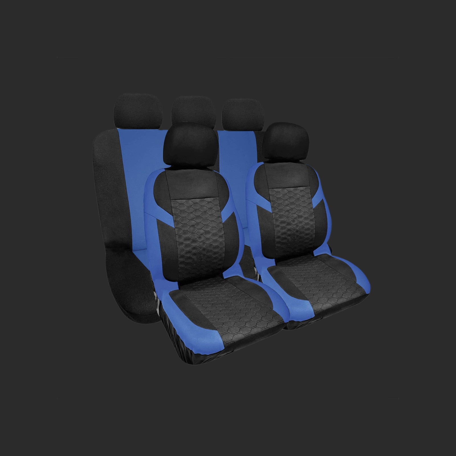 Krawehl Seat Cover - MARTINICA - 9PCS - Blue/Black - Καλύμματα Καθισμάτων Αυτοκινήτου - Μπλε/Μαύρο