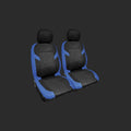 Krawehl Seat Cover - MARTINICA - 4PCS - Blue/Black - Καλύμματα Καθισμάτων Αυτοκινήτου - Μπλε/Μαύρο